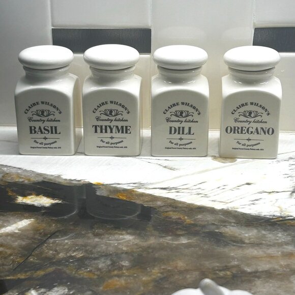 Claire Wilson's Country Kitchen Spice Jars Set Of 4 - Picture 7 of 12